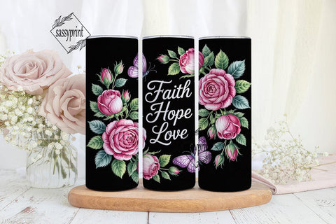Faith Hope Love 20oz Tumbler Wrap Sublimation sassyprint 
