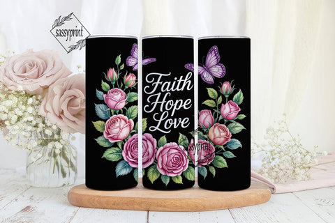 Faith Hope Love 20oz Tumbler Wrap Sublimation sassyprint 