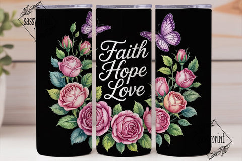 Faith Hope Love 20oz Tumbler Wrap Sublimation sassyprint 