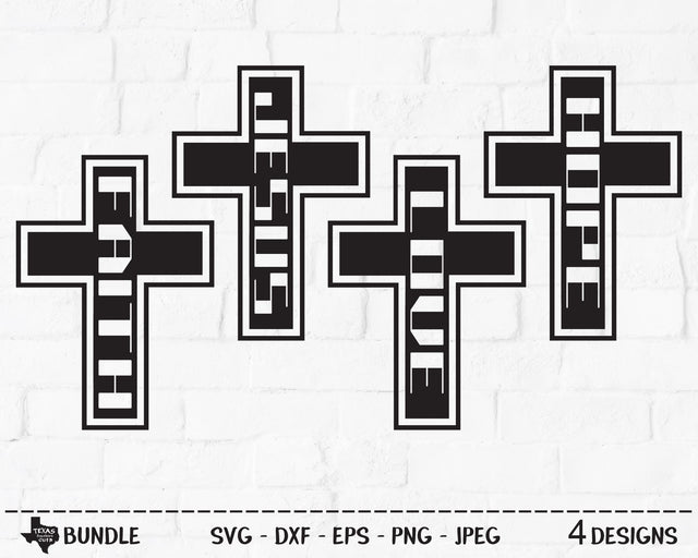 Faith Hope Love Jesus Cross Bundle | Religious SVG SVG Texas Southern Cuts 