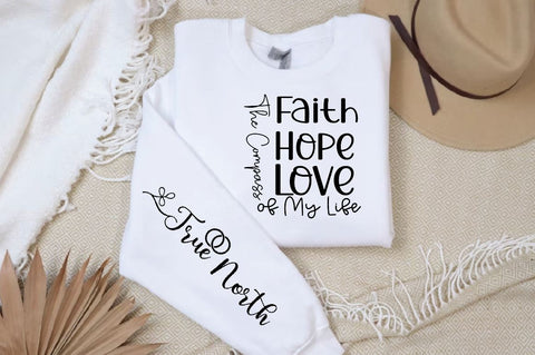 Faith Hope Love The Compass of My Life Sleeve SVG Design, Christian Sleeve SVG, Faith SVG Design, Jesus Sleeve SVG, Religious Sleeve SVG SVG Regulrcrative 
