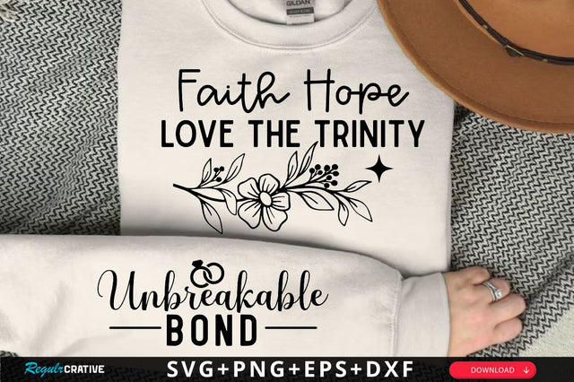 Faith Hope Love The Trinity Sleeve SVG Design, Christian Sleeve SVG, Faith SVG Design, Jesus Sleeve SVG SVG Regulrcrative 