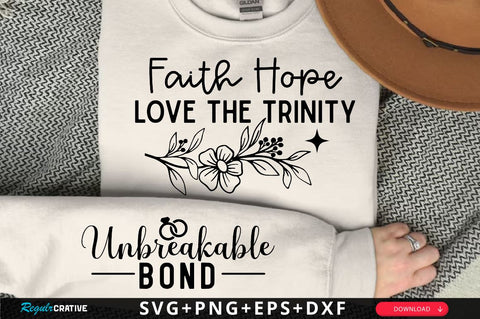 Faith Hope Love The Trinity Sleeve SVG Design, Christian Sleeve SVG, Faith SVG Design, Jesus Sleeve SVG SVG Regulrcrative 