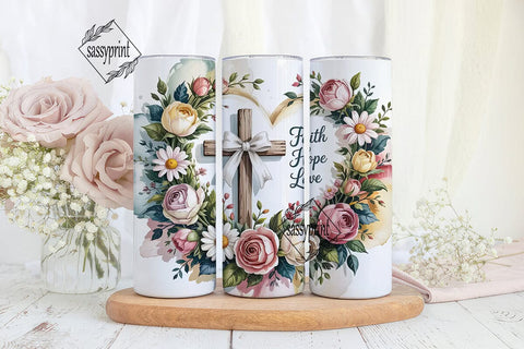 Faith Hope Love Tumbler Wrap Sublimation sassyprint 