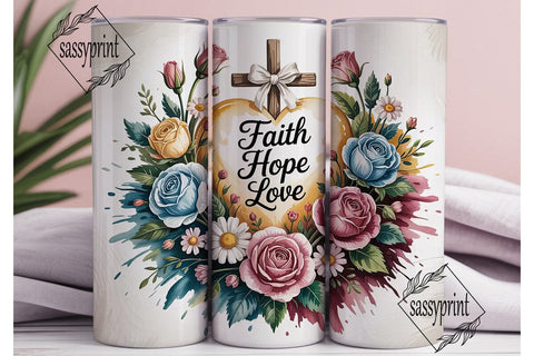 Faith Hope Love Tumbler Wrap Sublimation sassyprint 