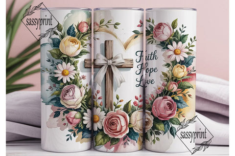 Faith Hope Love Tumbler Wrap Sublimation sassyprint 