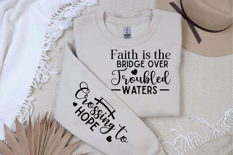 Faith is the Bridge Over Troubled Waters Sleeve SVG Design, Christian Sleeve SVG, Faith SVG Design, Jesus Sleeve SVG, Religious Sleeve SVG SVG Regulrcrative 