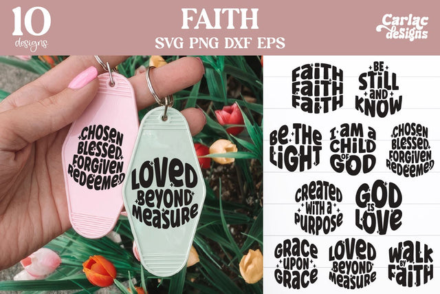 Faith Motel Keychain SVG Bundle SVG Carla C Designs 