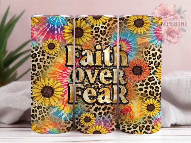 Faith Over Fear 20oz Tumbler, Christian Bible Verse Mug, Religious Inspiration Cup, Scripture Tumbler Wrap, Spiritual Gift Design, Jesus Faith Wrap, Sublimation Tumbler Wrap Sublimation Li Zamperini 