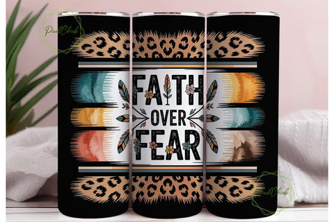Faith Over Fear 20oz Tumbler Wrap Sublimation PixelChick 