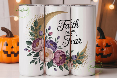 Faith Over Fear 20oz Tumbler Wrap Sublimation PixelChick 