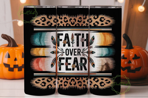Faith Over Fear 20oz Tumbler Wrap Sublimation PixelChick 
