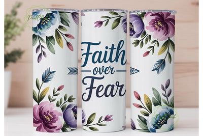 Faith Over Fear 20oz Tumbler Wrap Sublimation PixelChick 