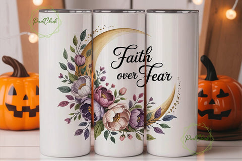 Faith Over Fear 20oz Tumbler Wrap Sublimation PixelChick 