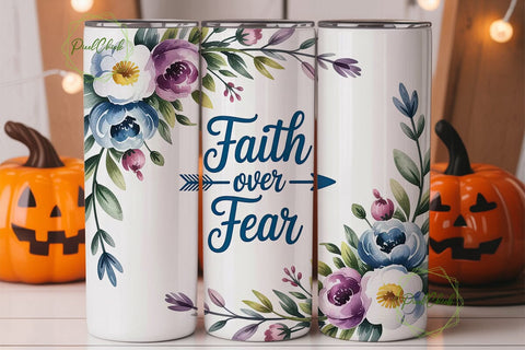 Faith Over Fear 20oz Tumbler Wrap Sublimation PixelChick 