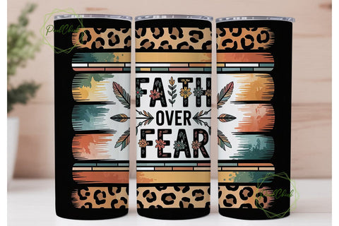 Faith Over Fear 20oz Tumbler Wrap Sublimation PixelChick 