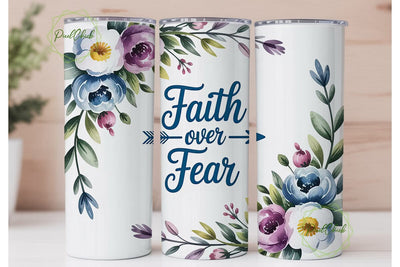 Faith Over Fear 20oz Tumbler Wrap Sublimation PixelChick 