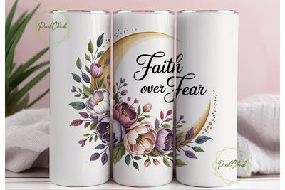 Faith Over Fear 20oz Tumbler Wrap Sublimation PixelChick 
