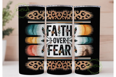 Faith Over Fear 20oz Tumbler Wrap Sublimation PixelChick 