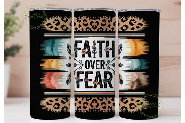 Faith Over Fear 20oz Tumbler Wrap Sublimation PixelChick 