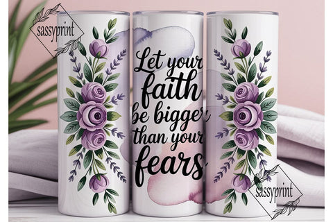 Faith Over Fear 20oz Tumbler Wrap Sublimation sassyprint 