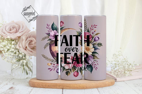 Faith Over Fear 20oz Tumbler Wrap Sublimation sassyprint 