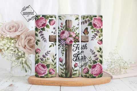 Faith Over Fear 20oz Tumbler Wrap Sublimation sassyprint 
