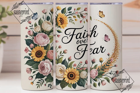 Faith Over Fear 20oz Tumbler Wrap Sublimation sassyprint 