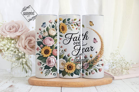 Faith Over Fear 20oz Tumbler Wrap Sublimation sassyprint 