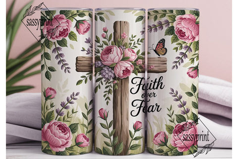 Faith Over Fear 20oz Tumbler Wrap Sublimation sassyprint 