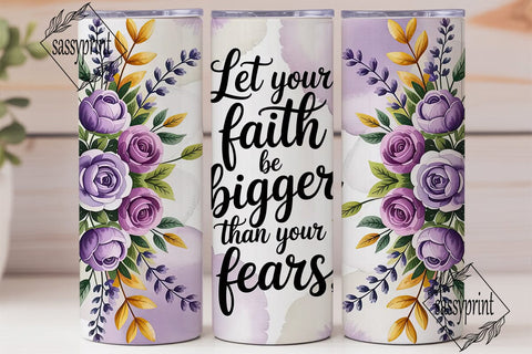 Faith Over Fear 20oz Tumbler Wrap Sublimation sassyprint 