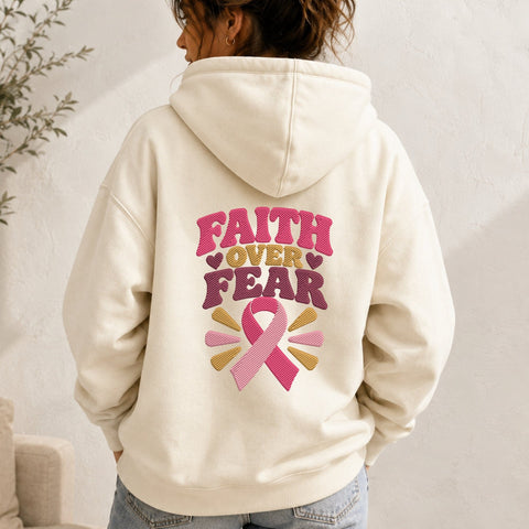 Faith Over Fear Breast Cancer Embroidery Design – Pink Ribbon Machine Embroidery File, Cancer Awareness Survivor Design Embroidery/Applique DESIGNS PatternFeed8 