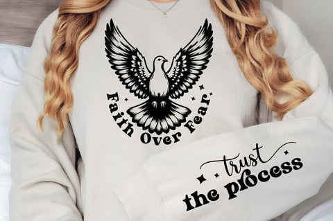 Faith Over Fear Sleeve SVG, Boho Inspirational SVG, Love Yourself SVG, Positive Quotes SVG Design SVG Regulrcrative 