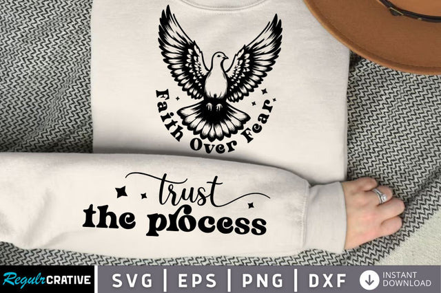 Faith Over Fear Sleeve SVG, Boho Inspirational SVG, Love Yourself SVG, Positive Quotes SVG Design SVG Regulrcrative 