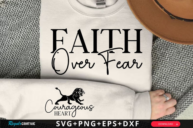 Faith Over Fear Sleeve SVG Design, Christian Sleeve SVG, Faith SVG Design, Jesus Sleeve SVG SVG Regulrcrative 