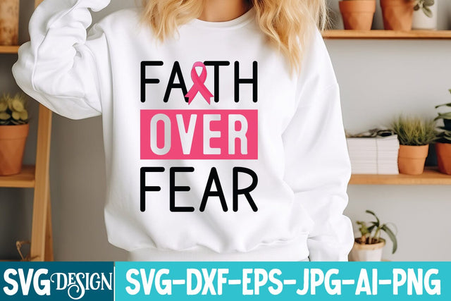 Faith Over Fear SVG Design,Faith Over Fear Sublimation Design,Breast Cancer SVG Design, Breast Cancer Halloween SVG Design SVG BlackCatsMedia 
