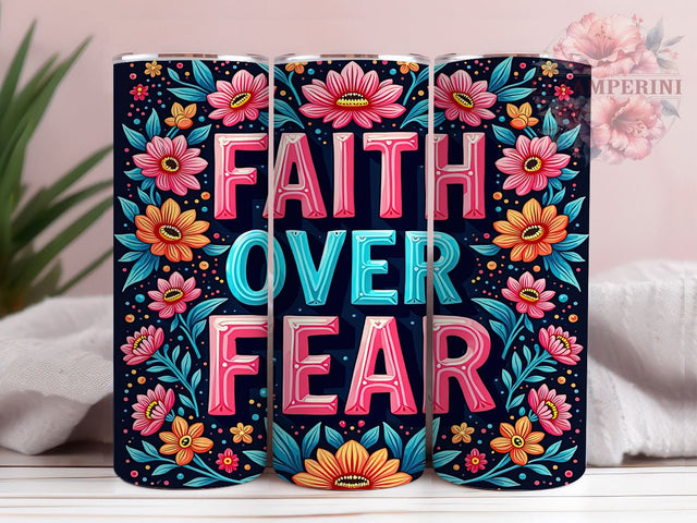 Faith Over Fear Tumbler, Inspirational Drinkware, Bible Verse Mug, Christian Gift, Jesus Tumbler, Motivational Sublimation, 20oz Wrap Design Sublimation Li Zamperini 
