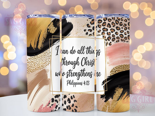 Faith & Scripture Christian Tumbler Wrap, Faith Based Design, Religious Scripture Art, Bible Verse Wrap, Inspirational Christian Gift, Philippians Tumbler Design, Christian Faith Decor Sublimation SvggirlplusArt 