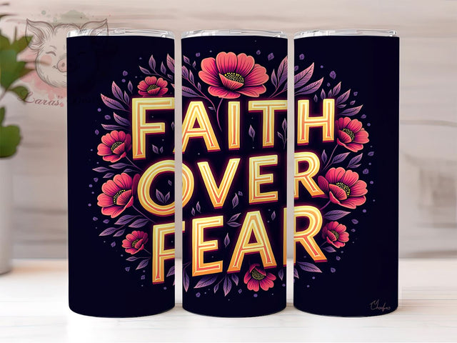 Faith Tumbler, Bible Verse Tumbler, Christian Gift, Motivational Mug, Inspirational Drinkware, Religious Sublimation, 20oz Tumbler Wrap Sublimation Lara' s Designs 