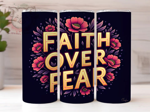 Faith Tumbler, Bible Verse Tumbler, Christian Gift, Motivational Mug, Inspirational Drinkware, Religious Sublimation, 20oz Tumbler Wrap Sublimation Lara' s Designs 
