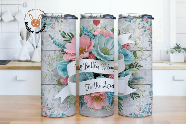 Faith Tumbler PNG, Christian Tumbler Wrap, Bible Verse Sublimation Tumbler Design, Battle belongs to The Lord 20 oz Skinny Tumbler Sublimation Rabbitmakies 