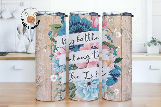 Faith Tumbler PNG, Christian Tumbler Wrap, Bible Verse Sublimation Tumbler Design, Battle belongs to The Lord 20 oz Skinny Tumbler Sublimation Rabbitmakies 