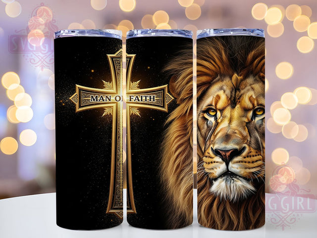 Faithful Christian Men Tumbler Wrap, Faith Based Gift, Religious Men Design, Christian Father Gift, Spiritual Man Art, Christian Masculine Design, Men's Faith Decor Sublimation SvggirlplusArt 