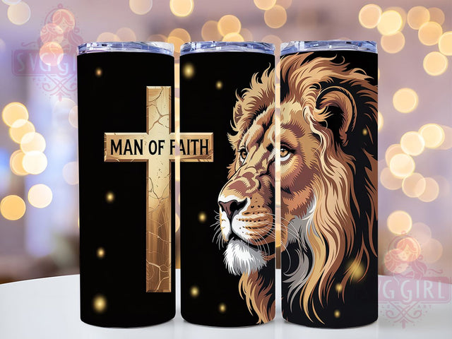 Faithful Christian Men Tumbler Wrap, Faith Based Gift, Religious Men Design, Christian Father Gift, Spiritual Man Art, Christian Masculine Design, Men's Faith Decor Sublimation SvggirlplusArt 