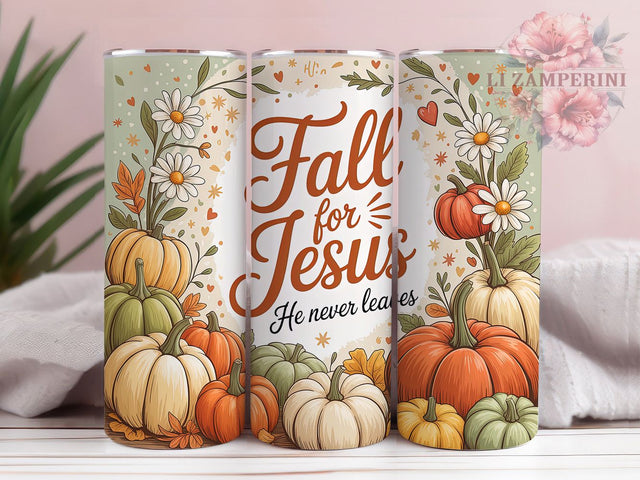 Faithful Fall for Jesus Tumbler Wrap, Fall For Jesus Png, 20oz Skinny Tumbler, Faith Tumbler Wrap, Sublimation Download, Pumpkin Floral Tumbler, Religious Tumbler Design Sublimation Li Zamperini 