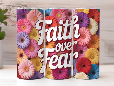 Faithful Floral Christian Tumbler Wrap, Faith Quote Design, Religious Flower Art, Inspirational Daisy Cup, Spiritual Gift, Faithful Message Wrap, Encouraging Sublimation Sublimation Lara' s Designs 
