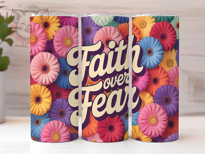 Faithful Floral Christian Tumbler Wrap, Faith Quote Design, Religious Flower Art, Inspirational Daisy Cup, Spiritual Gift, Faithful Message Wrap, Encouraging Sublimation Sublimation Lara' s Designs 