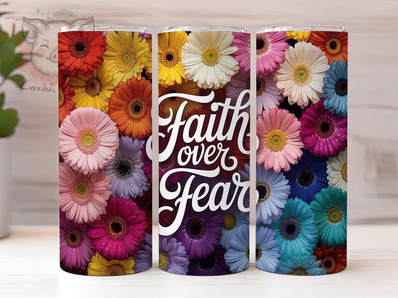 Faithful Floral Christian Tumbler Wrap, Faith Quote Design, Religious Flower Art, Inspirational Daisy Cup, Spiritual Gift, Faithful Message Wrap, Encouraging Sublimation Sublimation Lara' s Designs 