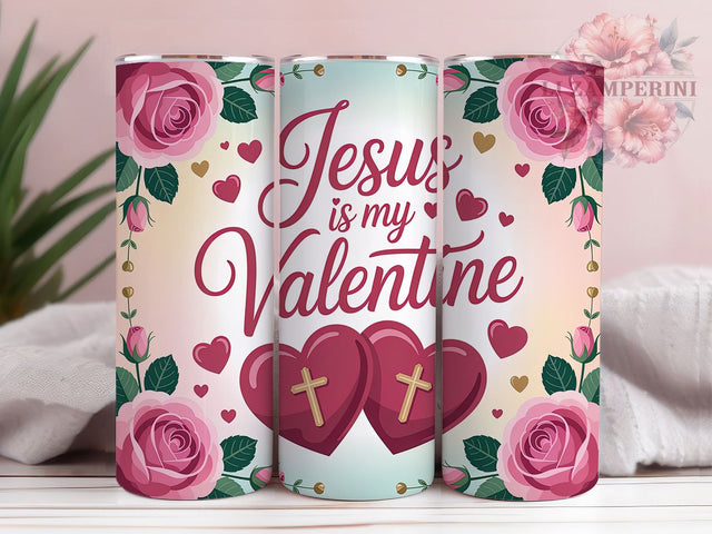 Faithful Jesus Valentine Tumbler, Faith Design, Love Theme, Sublimation Art, 20oz Tumbler, Bold Pattern, Christian Style Sublimation Li Zamperini 