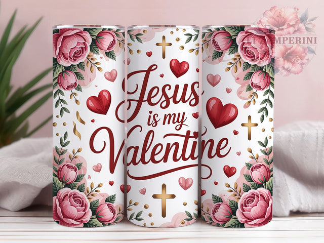 Faithful Jesus Valentine Tumbler, Faith Design, Love Theme, Sublimation Art, 20oz Tumbler, Bold Pattern, Christian Style Sublimation Li Zamperini 